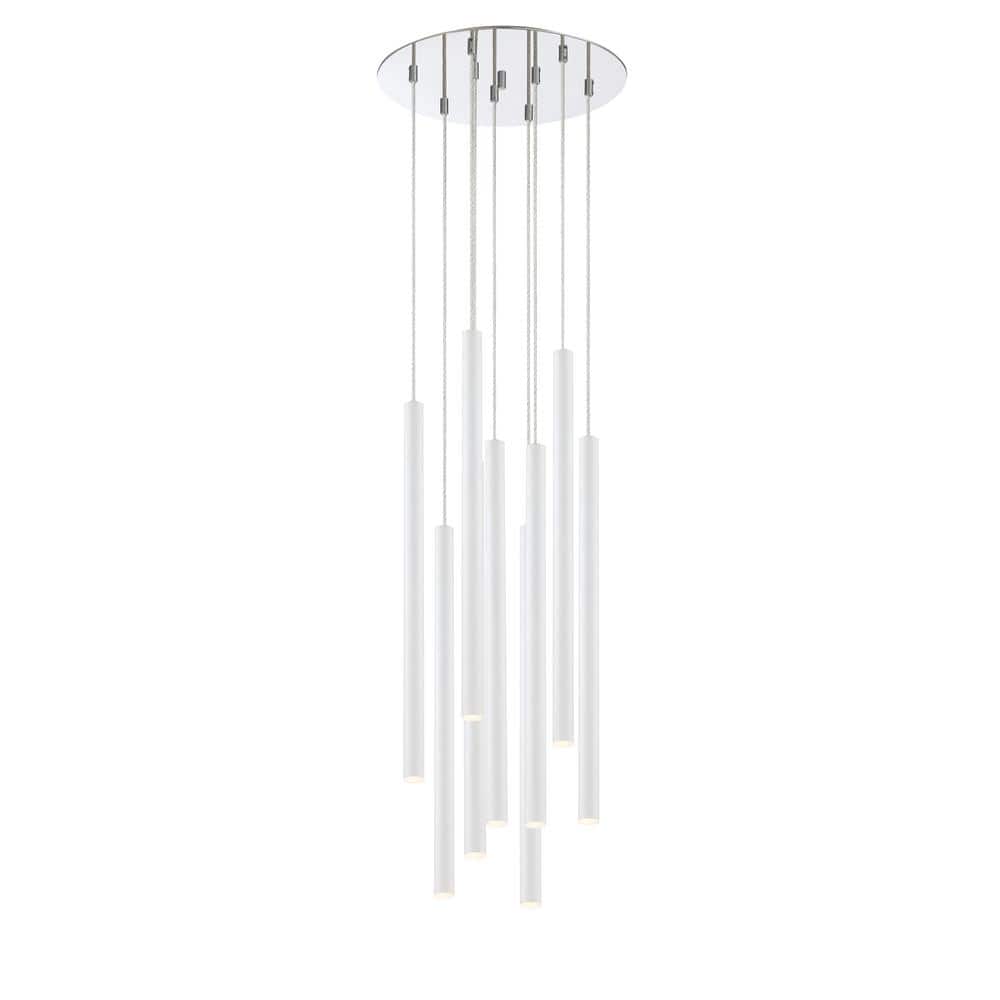 Elegant Windchime-Inspired 24" Matte White LED Island Light