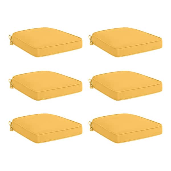 Hampton Bay 20 in. W x 20 in. D Cushionguard Universal Outdoor Seat Pad in Sunrise (Set of 6)