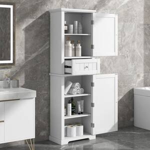 22 in. W x 11 in. D x 67.3 in. H White Linen Cabinet