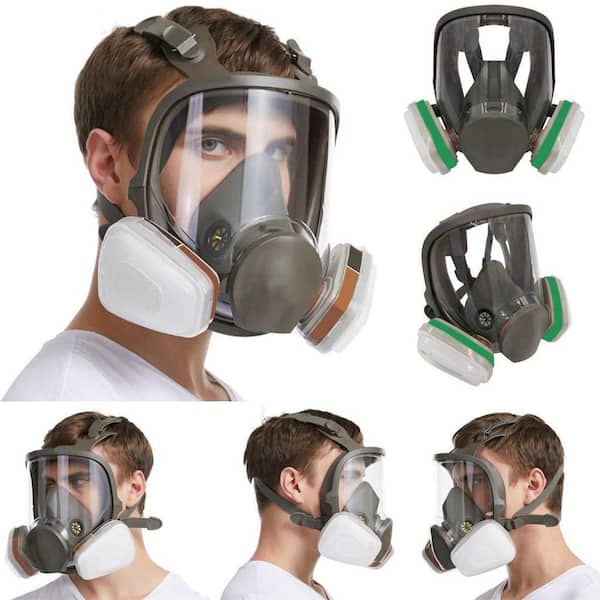 Parcil Distribution PD-100 Full Face Organic Vapor & Particulate Respirator - Dual Activated Charcoal Filtration - Full Face Eye Protection Mask