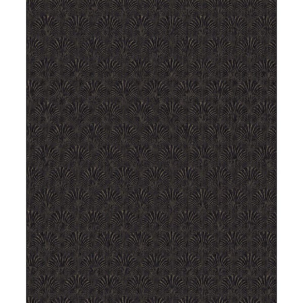 Unbranded Boutique Collection Purple Metallic Geometric Fan Non-pasted Paper on Non-woven Wallpaper Sample