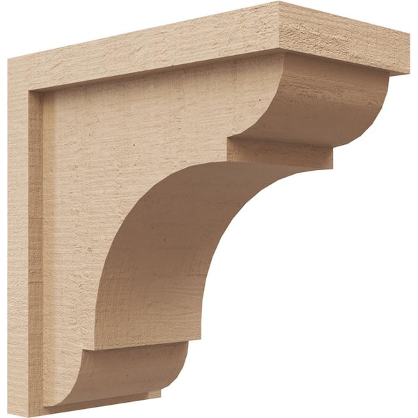 Ekena Millwork 5 in. x 10 in. x 10 in. Series 1 Classic Bryant Rough Cedar Woodgrain Timberthane Polyurethane Corbel, Primed Tan