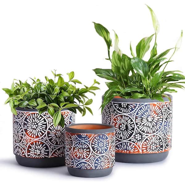 ITOPFOX Modern 2 in. L x 2 in. W x 2 in. H Gray Ceramic Round Indoor Planter (3-Pack)