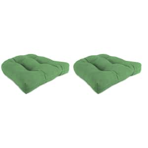 19 in. L x 19 in. W x 4 in. T Tufted Outdoor Wicker Seat Cushion in Canvas Cucumber (2-Pack)