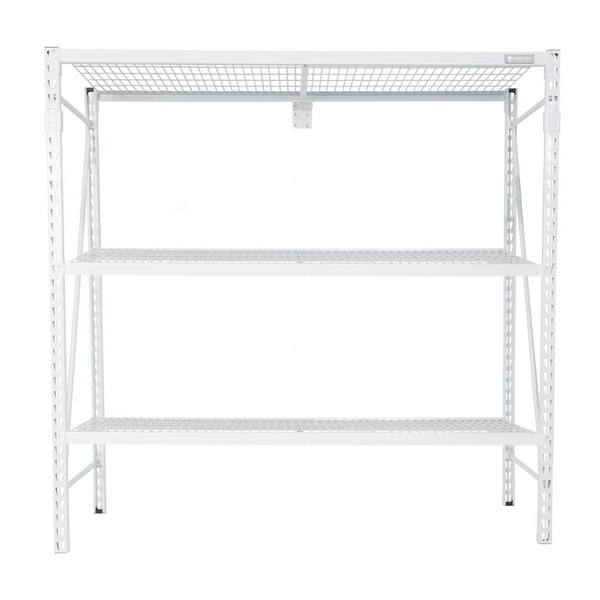 Unbranded Seabrook Home Series 54 in. H x 58 in. W x 14 in. D 3-Shelf Steel Expandable Laundry Designer Storage Rack Unit in White