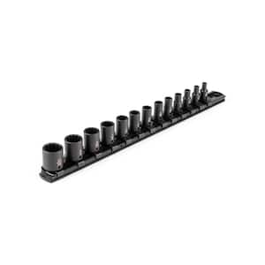 1/4 Inch Drive 12-Point Impact Socket Set with Rail, 13-Piece (5/32-11/16 in.)