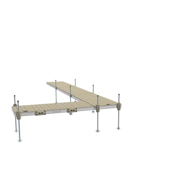 4 Section Aluminum Stationary Dock Kit w/ Resin Top - 4'x40'
