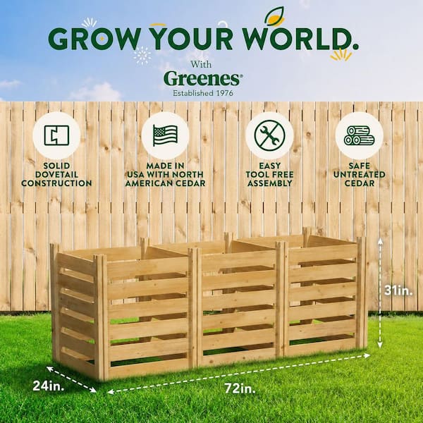 Greenes 231.90 Gal. Cedar Wood Stationary Composter