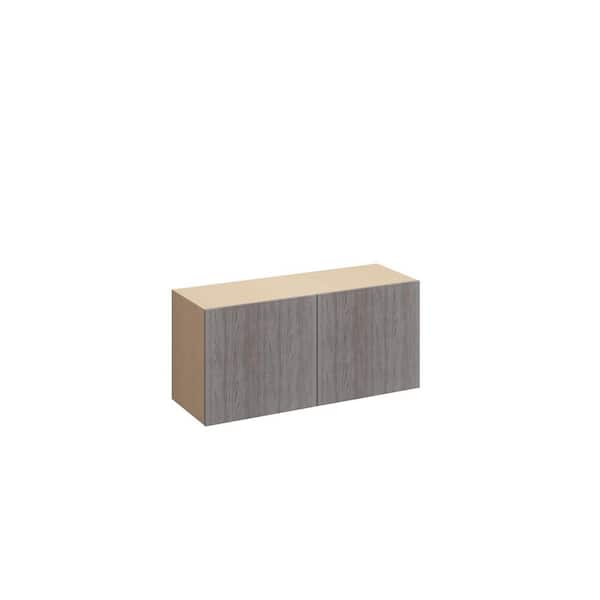Saratoga Slab 30 in. W x 15 in. H x 12 in. D in Greywood Plywood Assembled Wall Cabinet