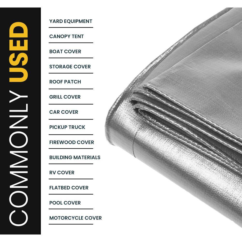Extra Heavy Duty Silver/Black 40' x 80' Waterproof Tarp
