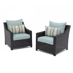 Deco Patio Club Chair with Bliss Blue Cushions (2-Pack)