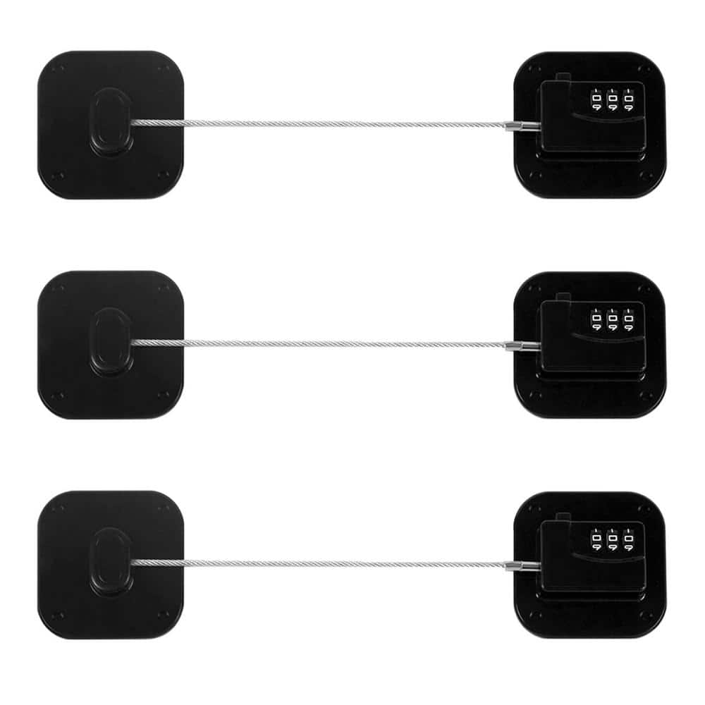 Black Refrigerator Lock, Heavy Duty Fridge Lock, Safety Lock, Combination Lock for Cabinets and Drawers (3-Pack) price history on PriceWatchPro
