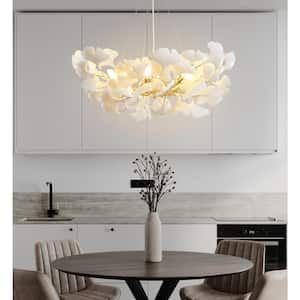 6-Light Gold Chandelier, Luxury Ginkgo Branch Chandelier for Living Room, Dining Room, Foyer, Kitchen Island