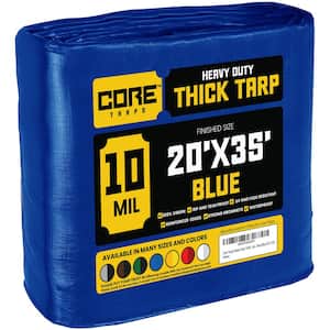 20 ft. x 35 ft. Blue 10 Mil Heavy Duty Polyethylene Tarp, Waterproof, UV Resistant, Rip and Tear Proof
