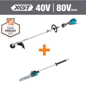 40V Max XGT Brushless Cordless Couple Shaft Power Head & 17" String Trimmer Attachment with 10" Pole Saw Attachment