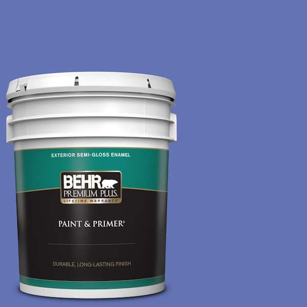 BEHR PREMIUM PLUS 5 gal. #P540-6 Wild Pansy Semi-Gloss Enamel Exterior Paint & Primer