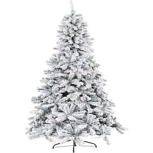 7 ft. Snow Flocked Artificial Christmas Tree with 1100 Branch Tips