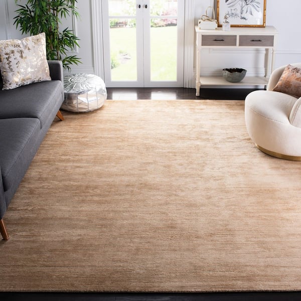 Mirage 9 ft. x 12 ft. Gold Solid Color Area Rug