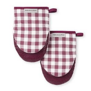 Nautica Red Plaid 100% Cotton Mini Oven Mitts With Silicone Palm (Set of 2)  NAN013831 - The Home Depot