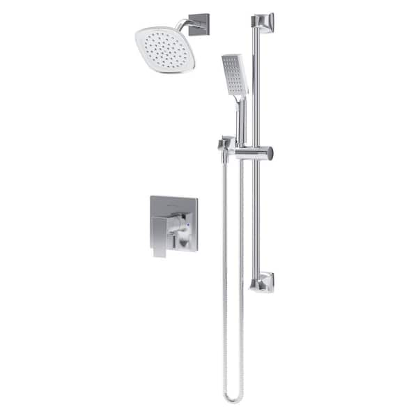 Verity Wall Mounted Single Handle Shower Faucet Trim Kit with Hand Spray 1.5 GPM (Valve Not Included)