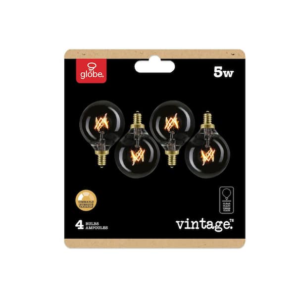 Globe Electric 5-Watt Vintage Edison G12 Incandescent Light Bulb (20-Pack)