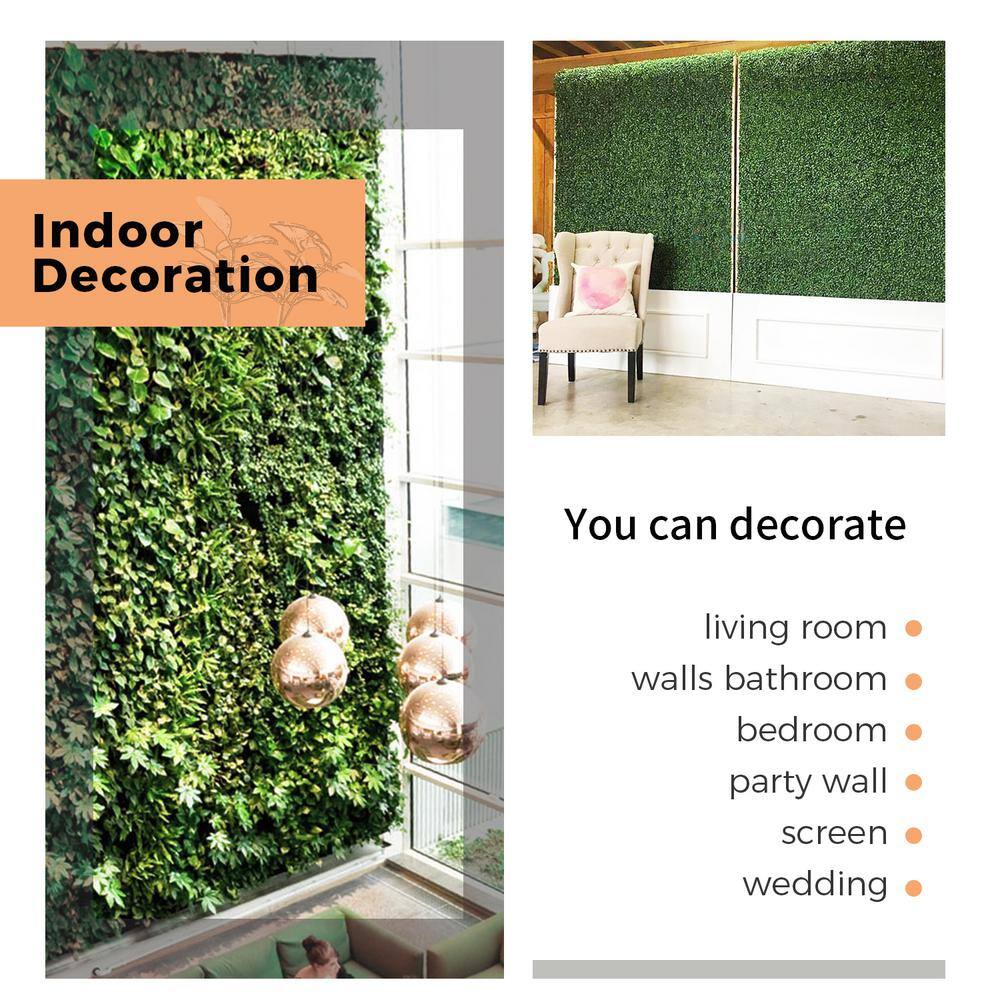 20" x 20" Green Plastic Boxwood Hedge Wall Panels