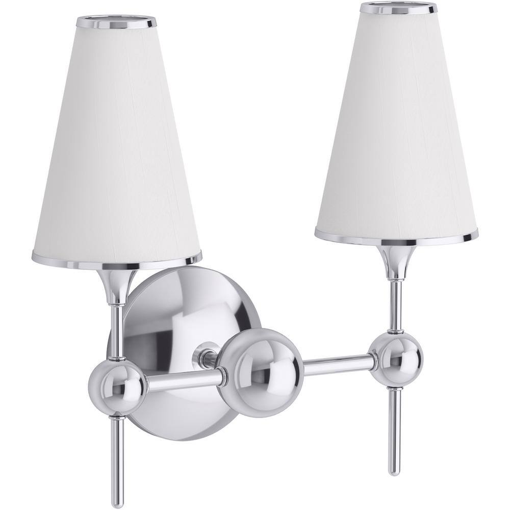 Parohn Chrome Direct Wired Electric Two-Light Sconce