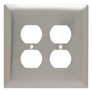 Pass & Seymour 302/304 S/S 2 Gang 2 Duplex Oversized Wall Plate, Stainless Steel (1-Pack)