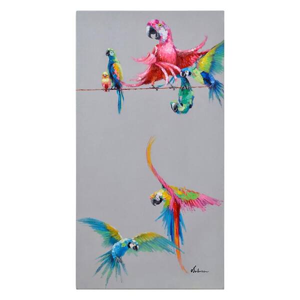 Renwil 30 in. H x 16 in. W "Papagaio I" by Olivia Salazar Unframed Canvas Wall Art