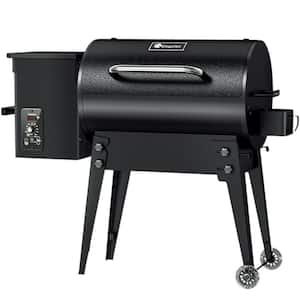 456 sq. in. Wood Pellet Grill and Smoker BBQ with PID Auto Temperature Control, Folding Legs for Patio or RV in Black