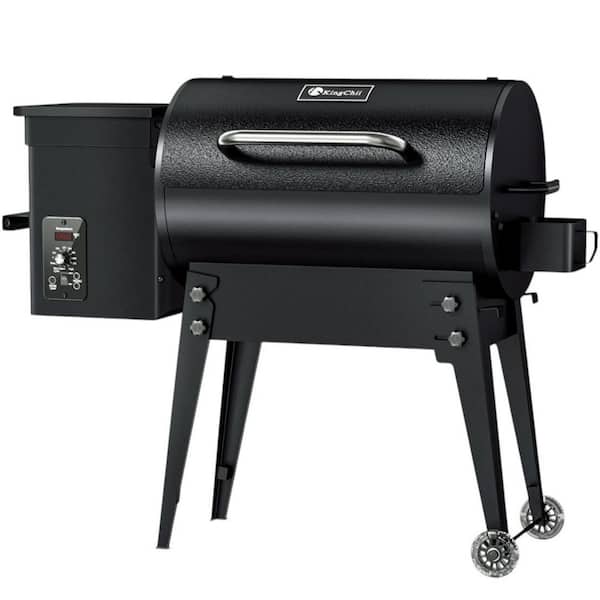 456 sq. in. Wood Pellet Grill and Smoker BBQ with PID Auto Temperature Control, Folding Legs for Patio or RV in Black