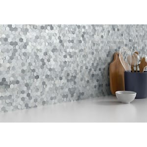 Link White 12.01 in. x 17.99 in. Geometric Honed Marble Mosaic Tile (1.51 sq. ft./Each, Sold in a Case of 5 Pieces)