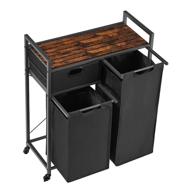 Tileon Laundry Basket, Laundry Hamper with Drawer, 2 Laundry Sorter, with 2 Bags, 1 Storage Rack