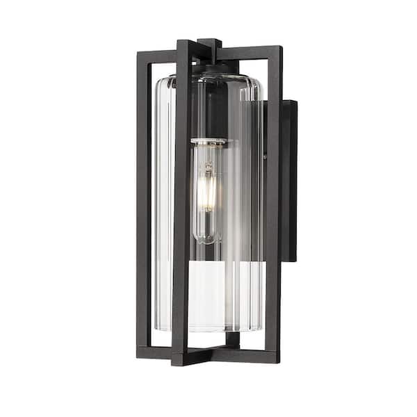 Filament Design Aura 12.75 in. Black Outdoor Hardwired Wall Sconce with no bulbs included