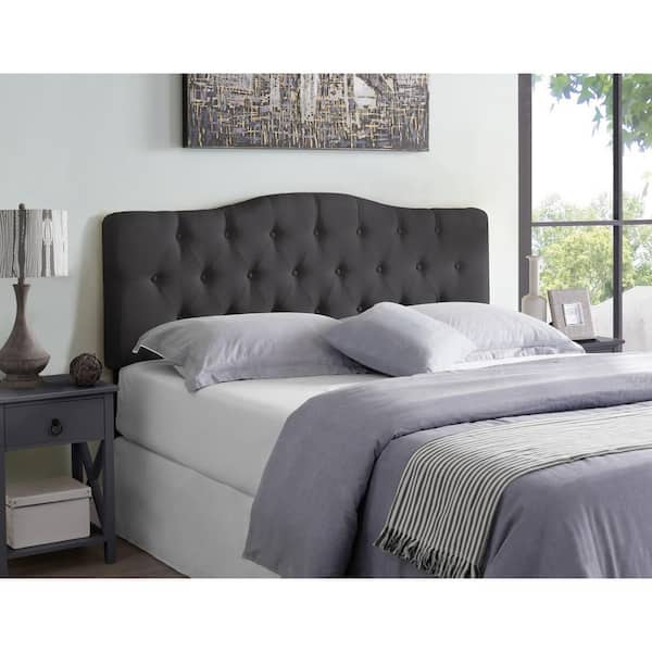 Homestock Dark Gray Headboard For Full Size Bed Button Tufted Bed Headboard Upholstered Padded