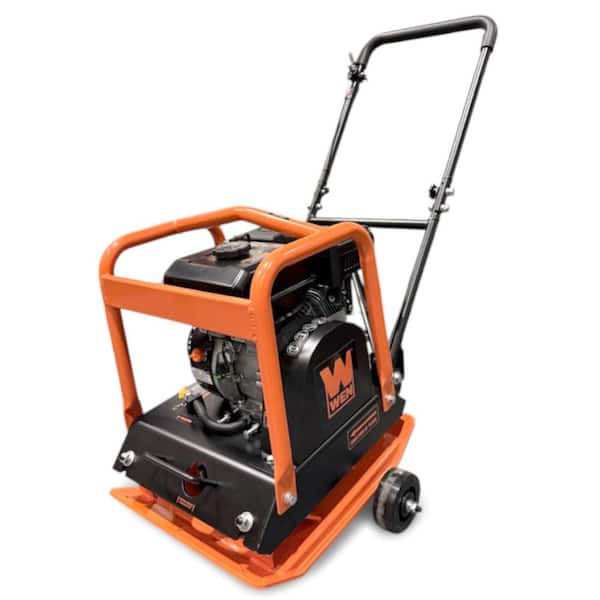 Plate Compactor, Gas-Powered 7HP, 212cc, with Wheel Kit and 4496-Pound Compaction Force