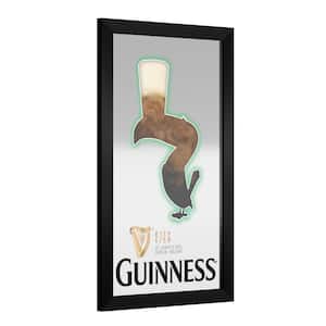 Guinness Feathering 26 in. W x 15 in. H Wood Black Framed Mirror