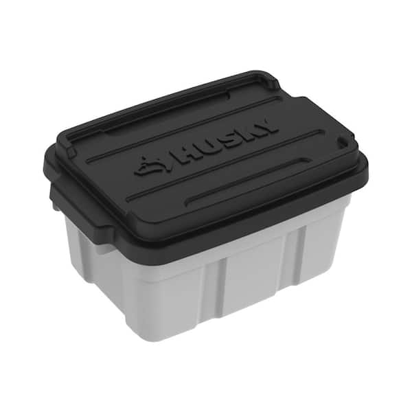 Husky 3 Gal. Heavy Duty Storage Bin with Lid in Grey 235595 - The