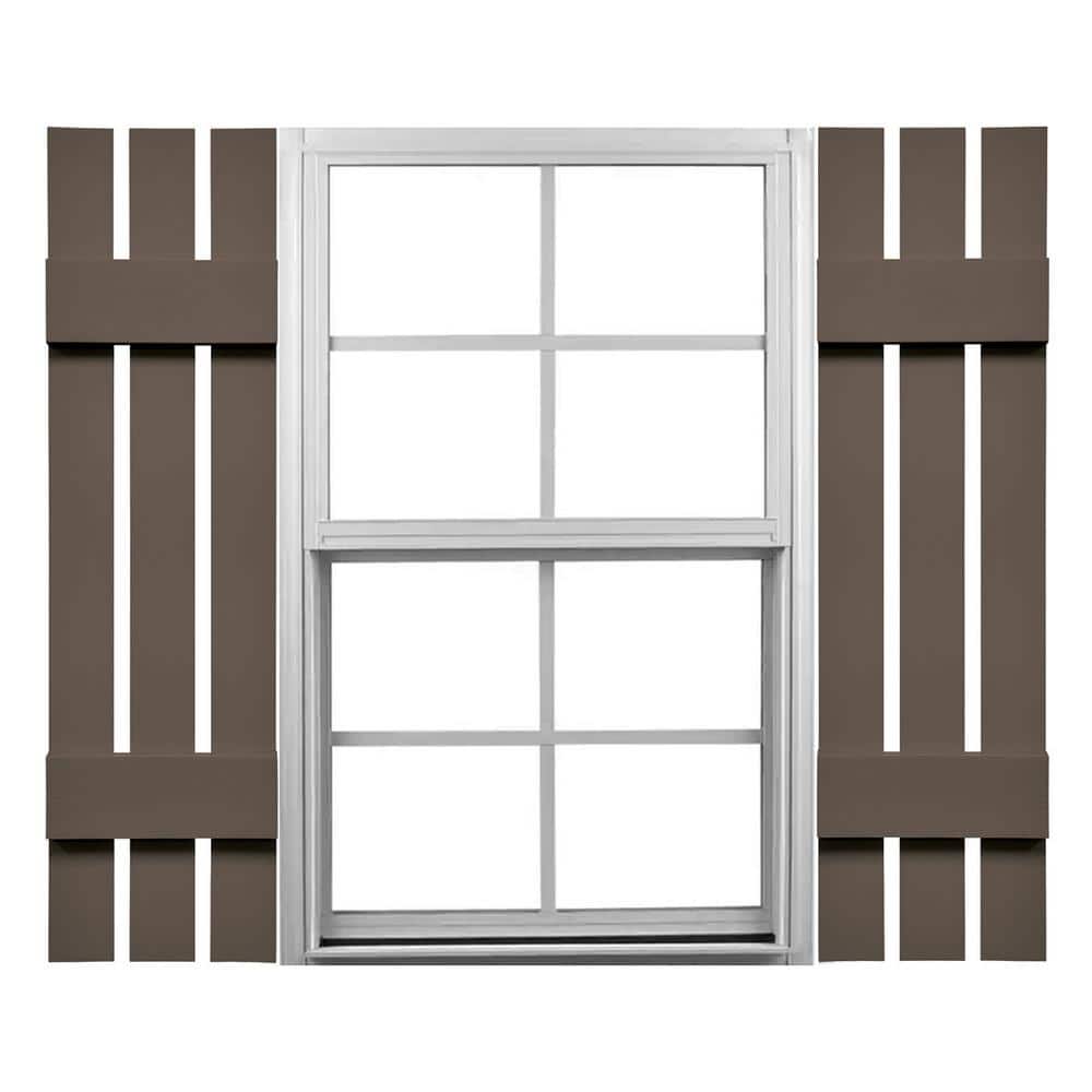 Mid America 12 in. W x 39 in. H Vinyl Board and Batten Shutters Pair in French Roast price history on PriceWatchPro