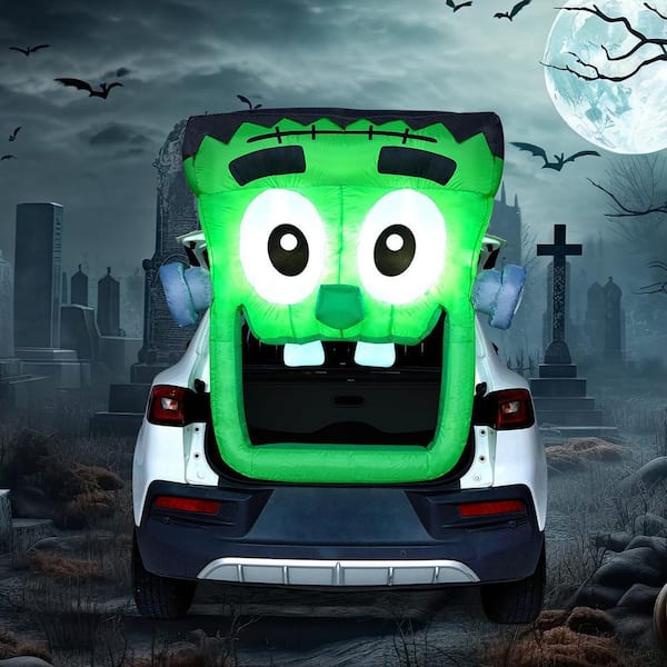 4.3 ft. Multi-Color Halloween Inflatable Zombie Made of Polyester