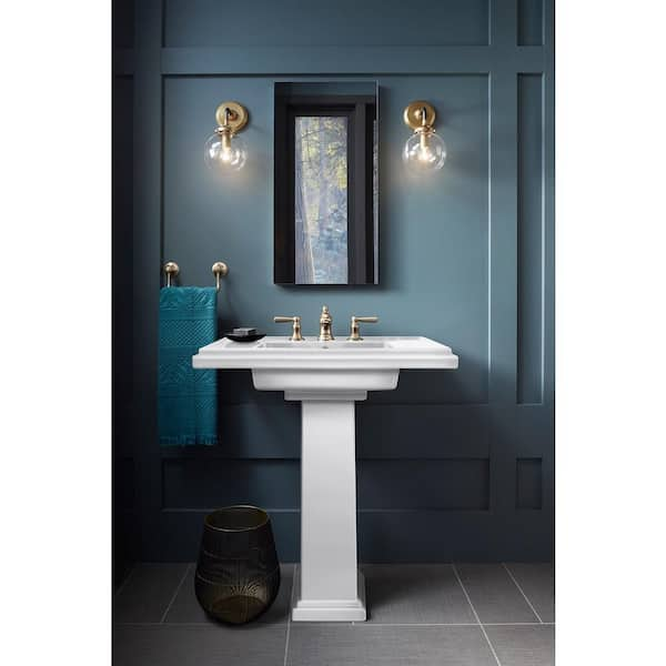 Kohler Tresham Fireclay Pedestal In White K 2767 0 The Home Depot