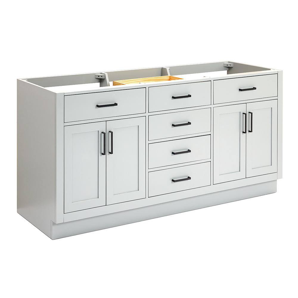 Ariel Hepburn 72" Gray Double Sink Freestanding Vanity Cabinet