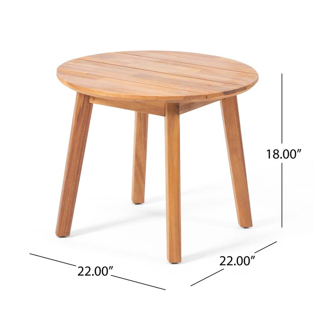 Brooklyn Teak Acacia Wood Round Side Table