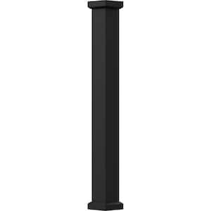 8' x 5-1/2" Endura-Aluminum Empire Style Column, Square Shaft (Load-Bearing 12,000 LBS), Non-Tapered, Textured Black