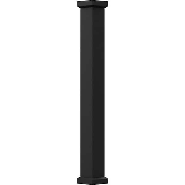 AFCO 8' x 5-1/2" Endura-Aluminum Empire Style Column, Square Shaft (Post Wrap Installation), Non-Tapered, Textured Black