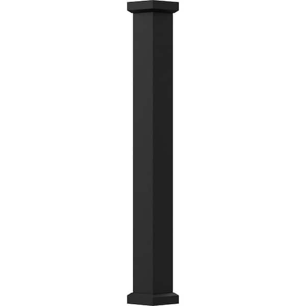 AFCO 10' x 5-1/2" Endura-Aluminum Empire Style Column, Square Shaft (Post Wrap Installation), Non-Tapered, Textured Black