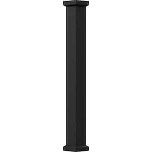 9 in. x 9 ft. Textured Black Non-Tapered Square Shaft Endura-Aluminum Empire Style Column