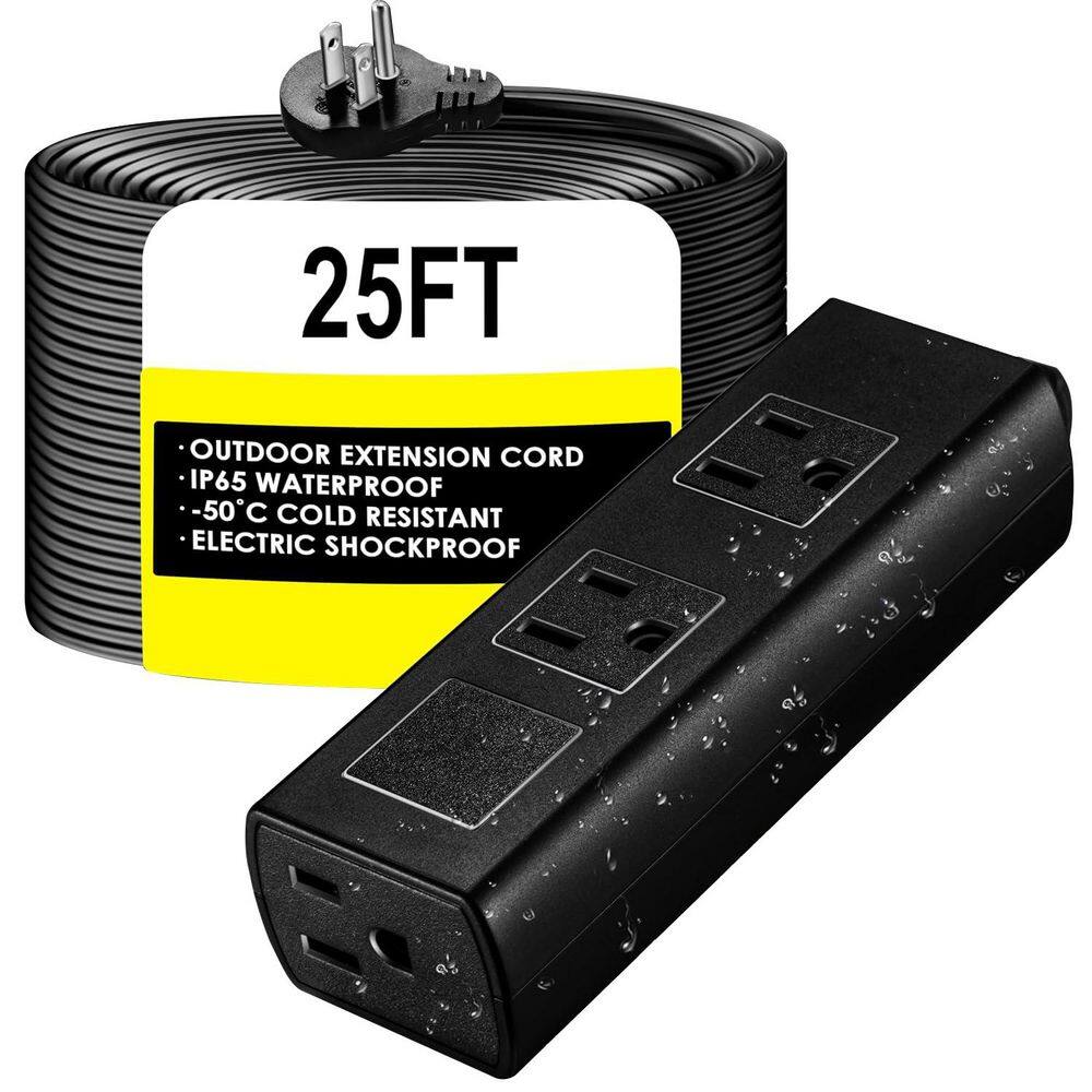 25 ft. Heavy Duty Outdoor Power Strip Waterproof Surge Protector Shockproof Overload Protection with 3-Outlets price history on PriceWatchPro