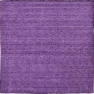 Solid Gava Solid Purple 9' 10 x 9' 10 Square Rug