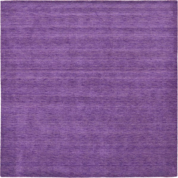 Unique Loom Solid Gava Solid Purple 9' 10 x 9' 10 Square Rug